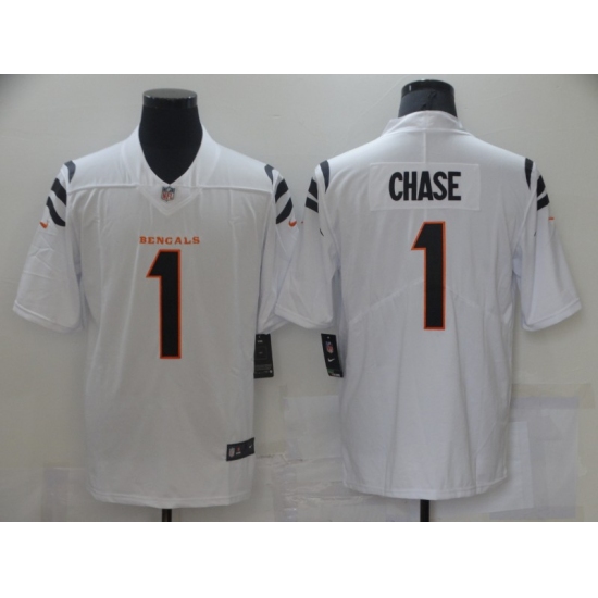 Nike Bengals #1 Ja'Marr Chase White Team Color Men's Stitched NFL Vapor Untouchable Elite Jersey